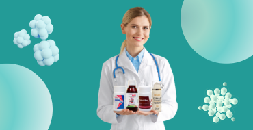 Bioven Pharma pharmacist holding dietary supplement products